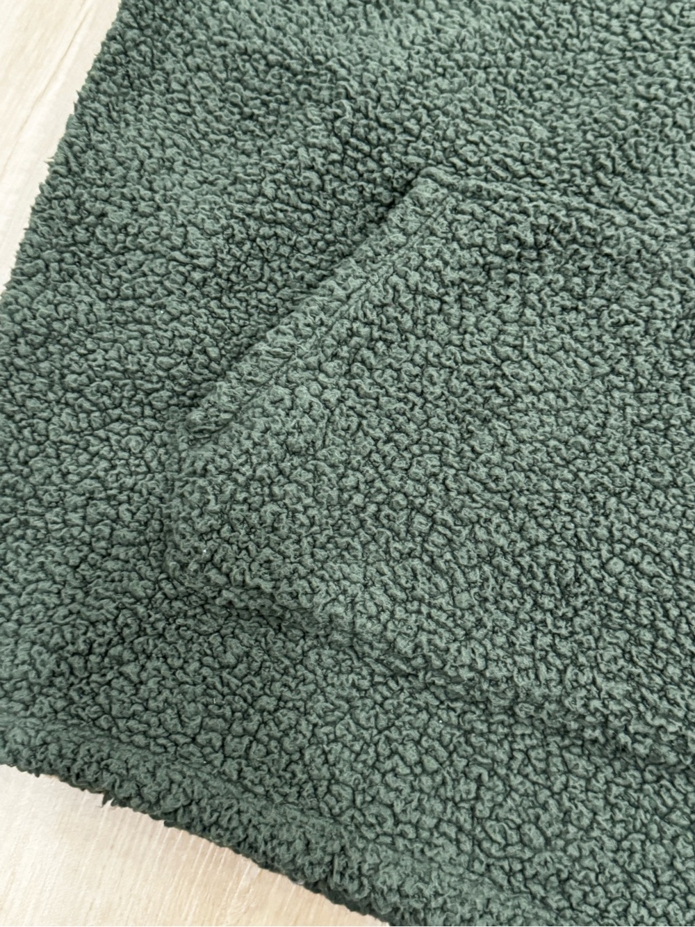 PINK Victoria’s Secret Green Sherpa Half Zip Hoodie Pullover Small - Picture 4 of 7